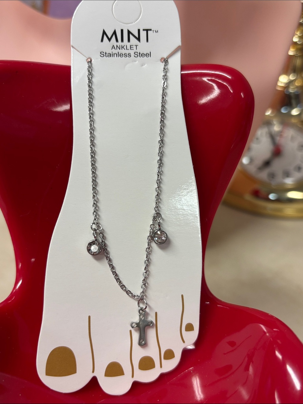 Stainless Steel Cross Anklet 🆕